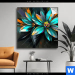 Spannbild Leuchtende Fantasieblueten Quadrat Produktvorschau mit dem Bild Leuchtende Fantasieblüten im Format Quadrat.