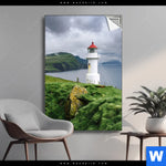 Spannbild Leuchtturm Auf Insel Hochformat Produktvorschau mit dem Bild Leuchtturm auf Insel im Format Hochformat.