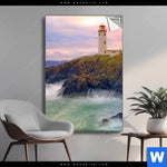 Spannbild Leuchtturm Bei Stuermischer See Hochformat Produktvorschau mit dem Bild Leuchtturm bei stürmischer See im Format Hochformat.