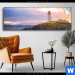 Spannbild Leuchtturm Bei Stuermischer See Panorama Produktvorschau mit dem Bild Leuchtturm bei stürmischer See im Format Panorama.
