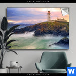 Spannbild Leuchtturm Bei Stuermischer See Querformat Produktvorschau mit dem Bild Leuchtturm bei stürmischer See im Format Querformat.