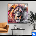 Spannbild Loewe Im Farbensturm Quadrat Produktvorschau mit dem Bild Löwe im Farbensturm im Format Quadrat.