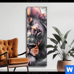 Spannbild Loewe Im Farbensturm Schmal Produktvorschau mit dem Bild Löwe im Farbensturm im Format Schmal.