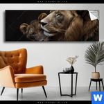 Spannbild Loewen Staerke Und Zaertlichkeit Panorama Produktvorschau mit dem Bild Löwen - Stärke und Zärtlichkeit im Format Panorama.