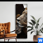 Spannbild Loewen Staerke Und Zaertlichkeit Schmal Produktvorschau mit dem Bild Löwen - Stärke und Zärtlichkeit im Format Schmal.