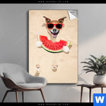 Spannbild Lustiger Hund Am Strand Hochformat Produktvorschau mit dem Bild Lustiger Hund am Strand im Format Hochformat.