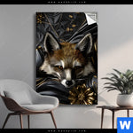 Spannbild Luxurioeser Fuchs Mit Blumen Hochformat Produktvorschau mit dem Bild Luxuriöser Fuchs mit Blumen im Format Hochformat.
