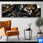 Spannbild Luxurioeser Fuchs Mit Blumen Panorama Produktvorschau mit dem Bild Luxuriöser Fuchs mit Blumen im Format Panorama.
