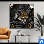 Spannbild Luxurioeser Fuchs Mit Blumen Quadrat Produktvorschau mit dem Bild Luxuriöser Fuchs mit Blumen im Format Quadrat.