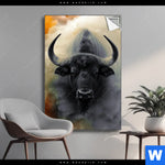 Spannbild Maechtiger Bueffel Hochformat Produktvorschau mit dem Bild Mächtiger Büffel im Format Hochformat.