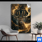 Spannbild Magischer Hirsch Im Sternenlicht Hochformat Produktvorschau mit dem Bild Magischer Hirsch im Sternenlicht im Format Hochformat.