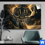 Spannbild Magischer Hirsch Im Sternenlicht Querformat Produktvorschau mit dem Bild Magischer Hirsch im Sternenlicht im Format Querformat.