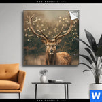Spannbild Magischer Hirsch Im Waldrand Quadrat Produktvorschau mit dem Bild Magischer Hirsch im Waldrand im Format Quadrat.