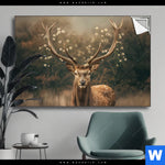 Spannbild Magischer Hirsch Im Waldrand Querformat Produktvorschau mit dem Bild Magischer Hirsch im Waldrand im Format Querformat.