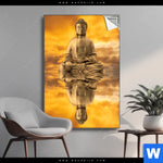 Spannbild Meditierender Buddha Am See Hochformat Produktvorschau mit dem Bild Meditierender Buddha am See im Format Hochformat.