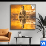Spannbild Meditierender Buddha Am See Quadrat Produktvorschau mit dem Bild Meditierender Buddha am See im Format Quadrat.