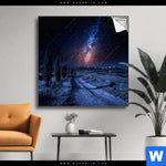 Spannbild Milchstrasse Ueber Einem Feldweg Quadrat Produktvorschau mit dem Bild Milchstraße über einem Feldweg im Format Quadrat.