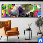 Spannbild Moderner Bunter Elefant No 2 Panorama Produktvorschau mit dem Bild Moderner bunter Elefant No. 2 im Format Panorama.