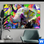 Spannbild Moderner Bunter Elefant No 2 Querformat Produktvorschau mit dem Bild Moderner bunter Elefant No. 2 im Format Querformat.