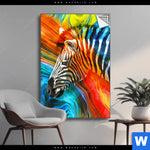 Spannbild Modernes Buntes Zebra Hochformat Produktvorschau mit dem Bild Modernes Buntes Zebra im Format Hochformat.