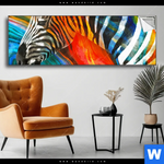 Spannbild Modernes Buntes Zebra Panorama Produktvorschau mit dem Bild Modernes Buntes Zebra im Format Panorama.