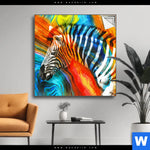 Spannbild Modernes Buntes Zebra Quadrat Produktvorschau mit dem Bild Modernes Buntes Zebra im Format Quadrat.