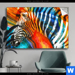Spannbild Modernes Buntes Zebra Querformat Produktvorschau mit dem Bild Modernes Buntes Zebra im Format Querformat.