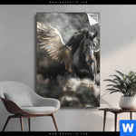 Spannbild Mystisches Pferd Mit Fluegeln Hochformat Produktvorschau mit dem Bild Mystisches Pferd mit Flügeln im Format Hochformat.