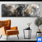 Spannbild Mystisches Pferd Mit Fluegeln Panorama Produktvorschau mit dem Bild Mystisches Pferd mit Flügeln im Format Panorama.