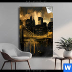 Spannbild Nachtleuchten Ueber Manhattan Hochformat Produktvorschau mit dem Bild Nachtleuchten über Manhattan im Format Hochformat.