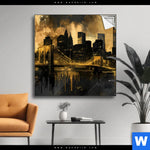 Spannbild Nachtleuchten Ueber Manhattan Quadrat Produktvorschau mit dem Bild Nachtleuchten über Manhattan im Format Quadrat.