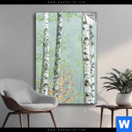 Spannbild Nebliger Birkenwald Hochformat Produktvorschau mit dem Bild Nebliger Birkenwald im Format Hochformat.