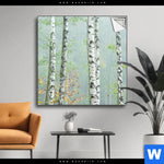 Spannbild Nebliger Birkenwald Quadrat Produktvorschau mit dem Bild Nebliger Birkenwald im Format Quadrat.