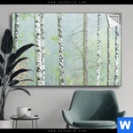 Spannbild Nebliger Birkenwald Querformat Produktvorschau mit dem Bild Nebliger Birkenwald im Format Querformat.