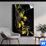 Spannbild Oliven Splash Hochformat Produktvorschau mit dem Bild Oliven Splash im Format Hochformat.