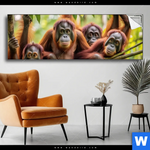 Spannbild Orang Utan Familie Im Regenwald Panorama Produktvorschau mit dem Bild Orang Utan Familie im Regenwald im Format Panorama.