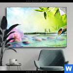 Spannbild Orchidee Im Japanischer Brunnen Querformat Produktvorschau mit dem Bild Orchidee im japanischer Brunnen im Format Querformat.