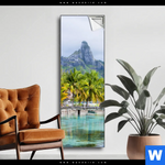 Spannbild Palmen Berg Auf Insel Schmal Produktvorschau mit dem Bild Palmen & Berg auf Insel im Format Schmal.