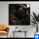 Spannbild Panther Mit Goldenen Ornamenten Quadrat Produktvorschau mit dem Bild Panther mit goldenen Ornamenten im Format Quadrat.