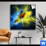 Spannbild Papagei Farbexplosion Quadrat Produktvorschau mit dem Bild Papagei - Farbexplosion im Format Quadrat.