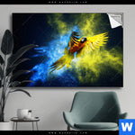 Spannbild Papagei Farbexplosion Querformat Produktvorschau mit dem Bild Papagei - Farbexplosion im Format Querformat.