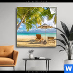 Spannbild Paradies Unter Palmen Quadrat Produktvorschau mit dem Bild Paradies unter Palmen im Format Quadrat.