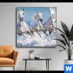 Spannbild Pferdeherde Am Strand Quadrat Produktvorschau mit dem Bild Pferdeherde am Strand im Format Quadrat.