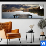 Spannbild Pier Am Fluss Panorama Produktvorschau mit dem Bild Pier am Fluss im Format Panorama.