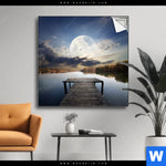 Spannbild Pier Am Fluss Quadrat Produktvorschau mit dem Bild Pier am Fluss im Format Quadrat.