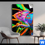 Spannbild Regenbogen Chamaeleon No 2 Hochformat Produktvorschau mit dem Bild Regenbogen Chamäleon No.2 im Format Hochformat.