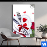 Spannbild Romantik Mit Rotwein Hochformat Produktvorschau mit dem Bild Romantik mit Rotwein im Format Hochformat.