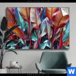 Spannbild Rote Und Smaragdgruene Blaetter Querformat Produktvorschau mit dem Bild Rote und smaragdgrüne Blätter im Format Querformat.