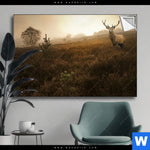 Spannbild Rothirsch Im Nebel Querformat Produktvorschau mit dem Bild Rothirsch im Nebel im Format Querformat.