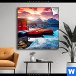 Spannbild Ruhiger Bergsee Quadrat Produktvorschau mit dem Bild Ruhiger Bergsee im Format Quadrat.